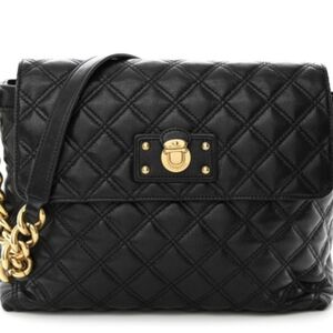 Marc Jacobs Lambskin Quilted The XL Single Flap| Black